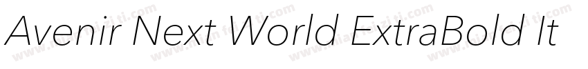 Avenir Next World ExtraBold It字体转换